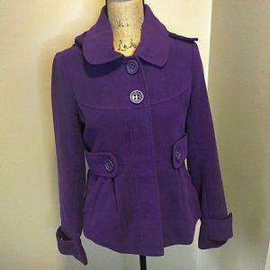 5/$25 Purple cropped pea coat